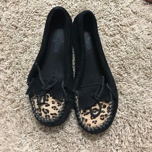Cheetah print Minnetonka moccasins size 7