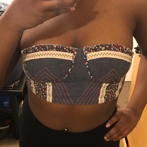 Denim/Floral bandeau