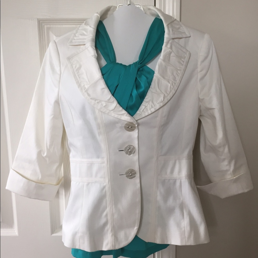 White House Black Market White Blazer