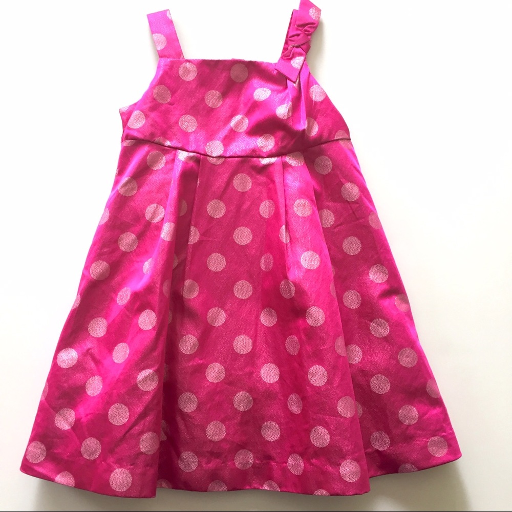 Gap sparkly pink polka dot dress