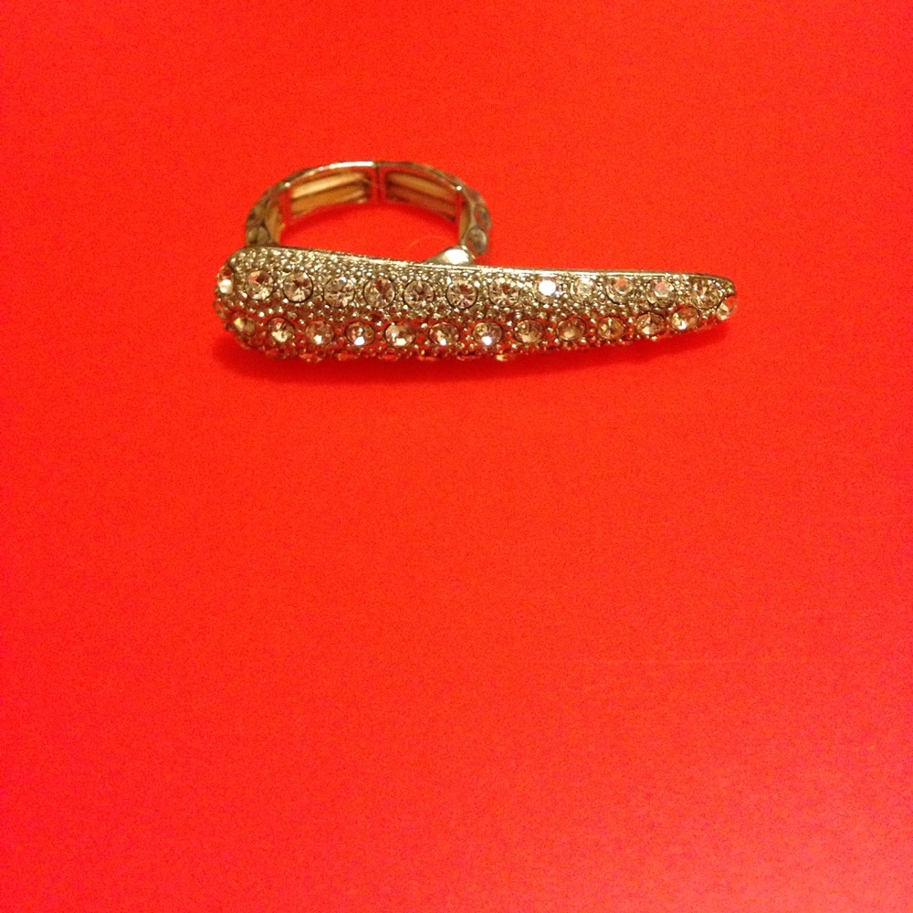 Silver toned faux diamond ring