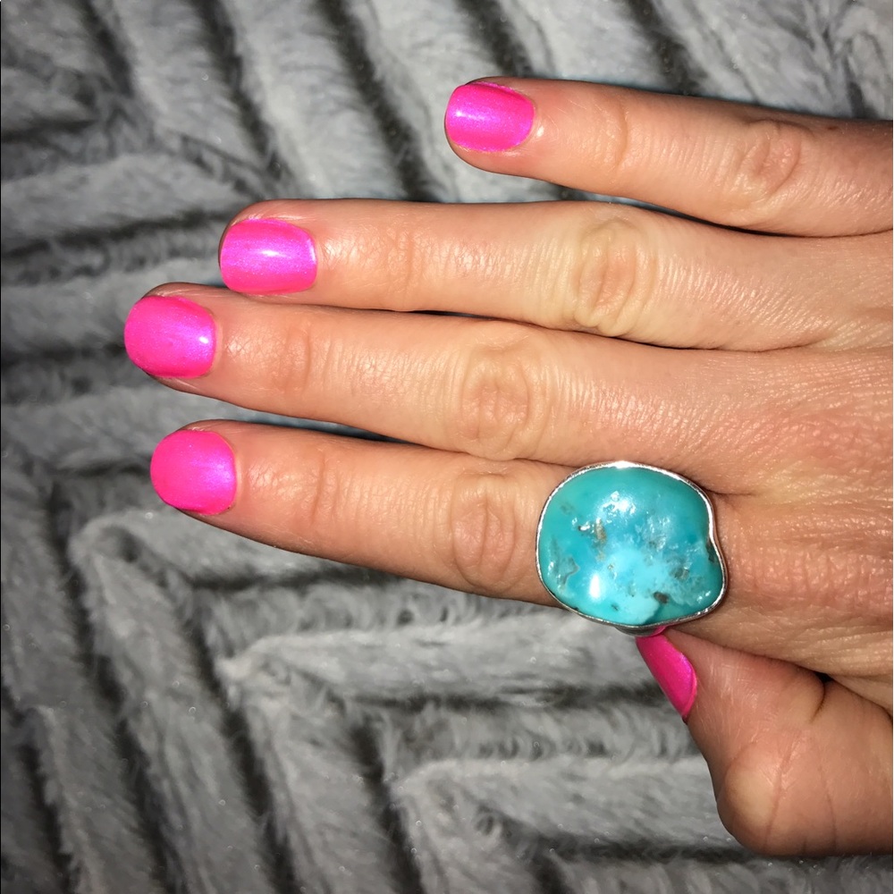 Artisan Sterling and Turquoise ring 8