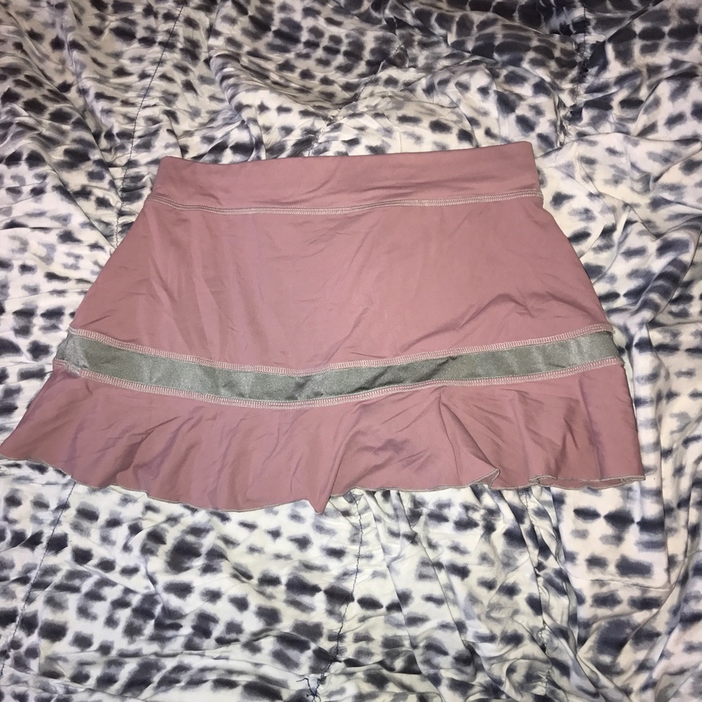 Pink and grey flowy tennis skirt