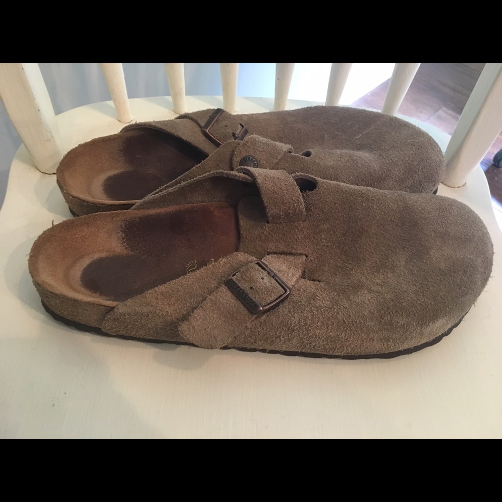 Birkenstock Boston brown shoes.