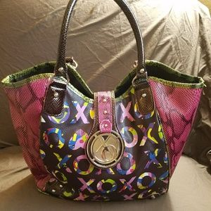 Multi colored XoXo tote