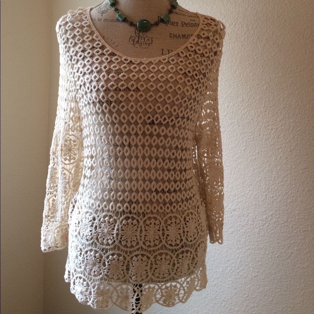 Beautiful Cream Color Embroidered Top.