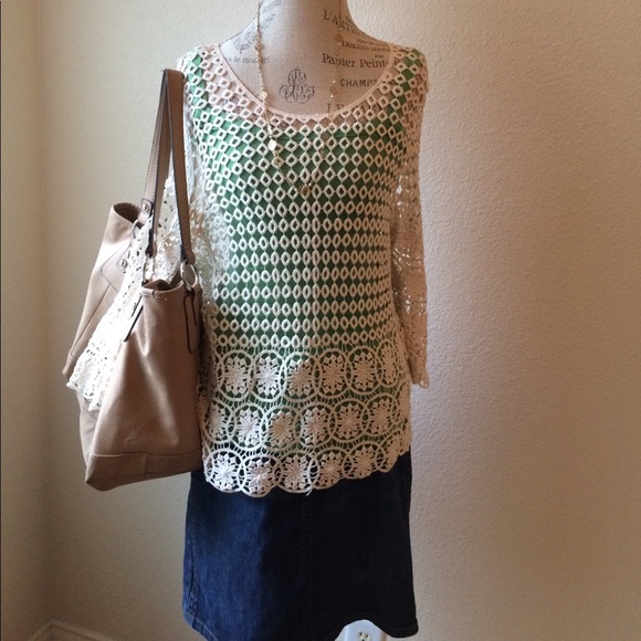 Beautiful Cream Color Embroidered Top. - Picture 3 of 5