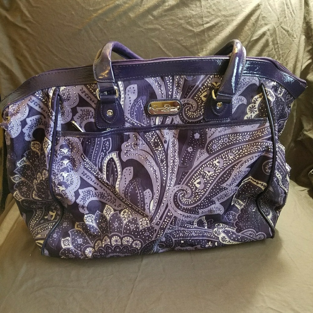 Purple floral Jessica Simpson Weekender Bag!