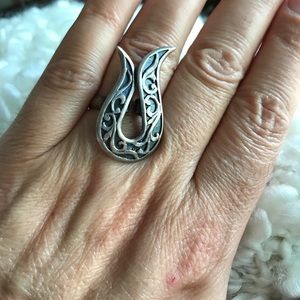 Silver Tulip Design ring Sz.8