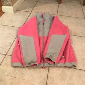 Pink and grey north face size large