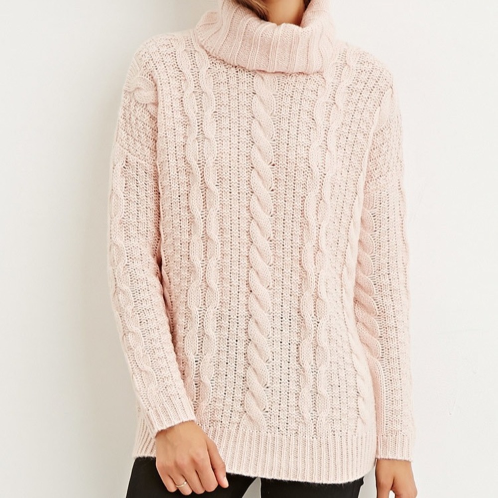 Pink Cable Knit Sweater