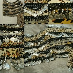 Belly dance hip scarf-Handmade