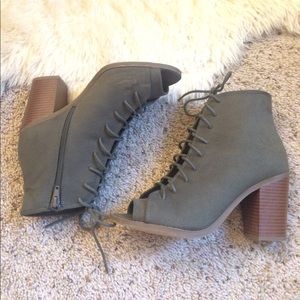 Olive green booties