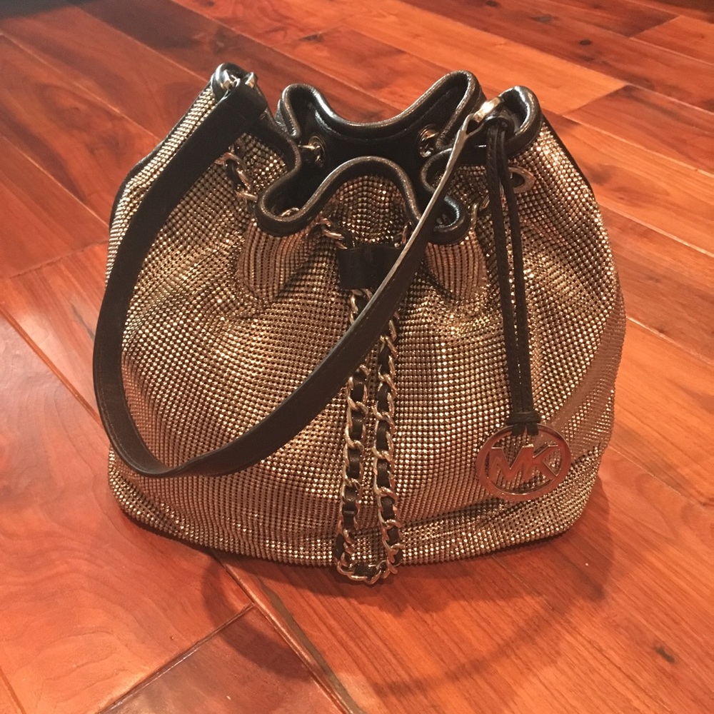 Michael Kors 'Frankie' Metal Mesh Bucket Bag