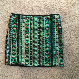 Sequined pencil skirt