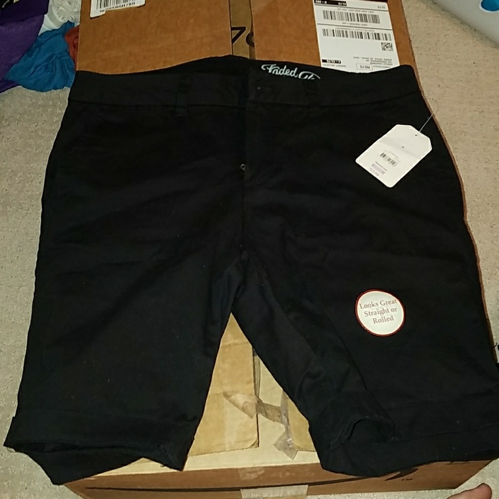 Black 10" Chino Shorts