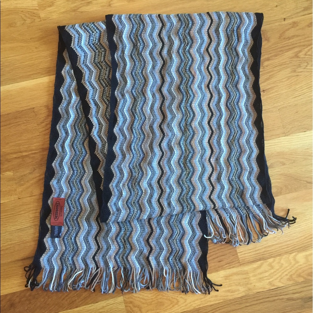 Missoni Wool Zigzag Scarf with Fringe