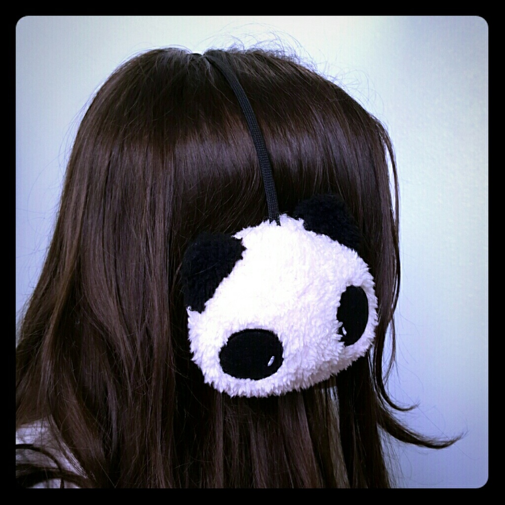 Cute Fuzzy Panda Ear Muffs Kawaii