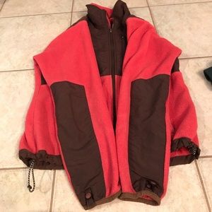 Pink and brown north face