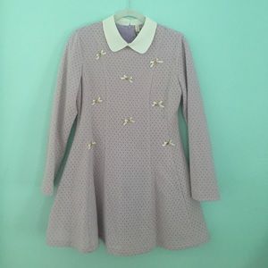 Gorgeous lavender long sleeve collared mini dress