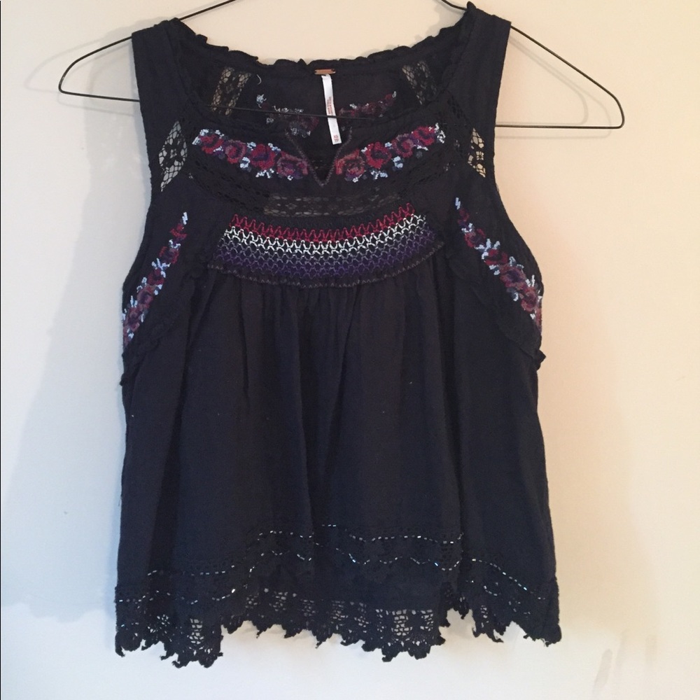 Free People embroidered tank top