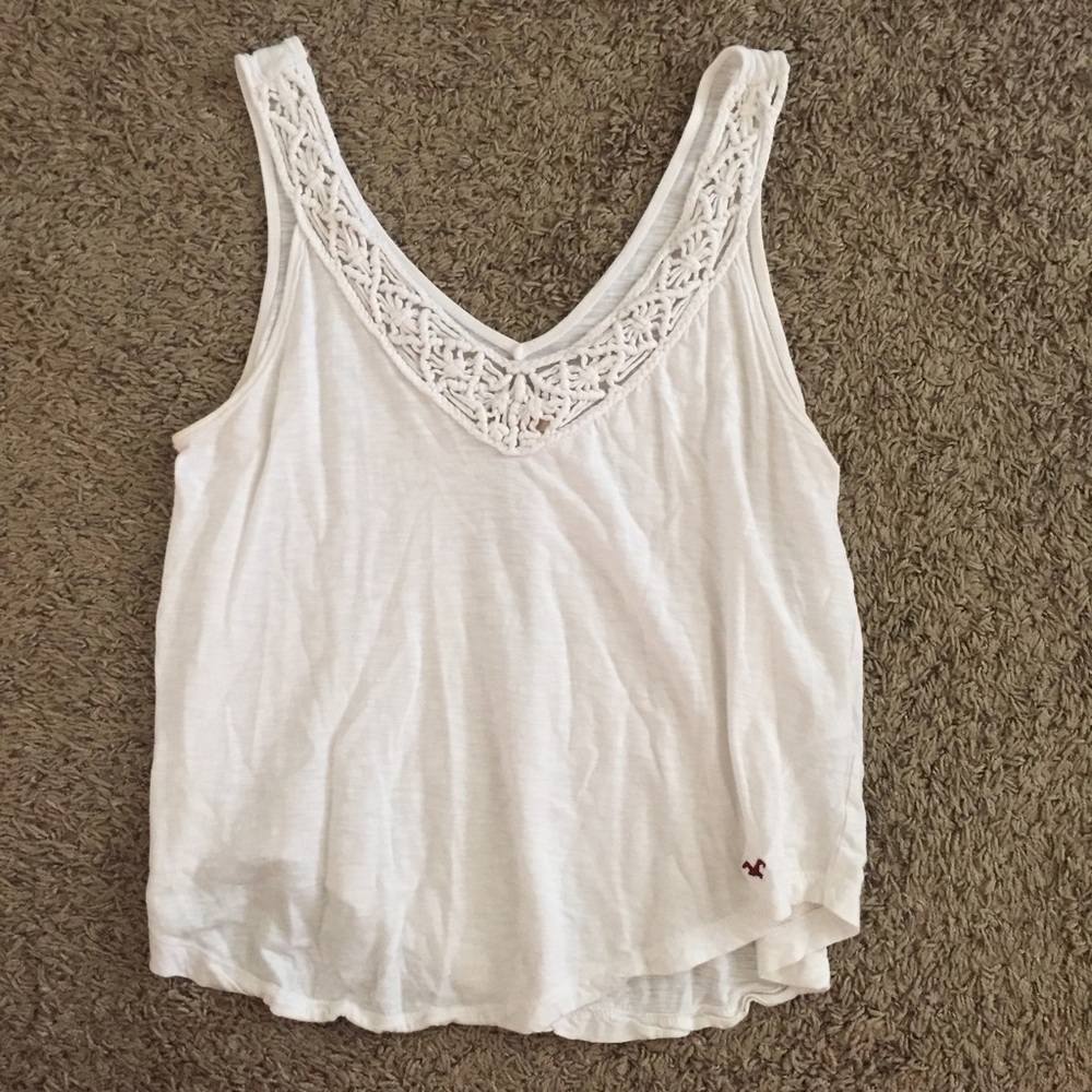 White Hollister swing crop top, size Small