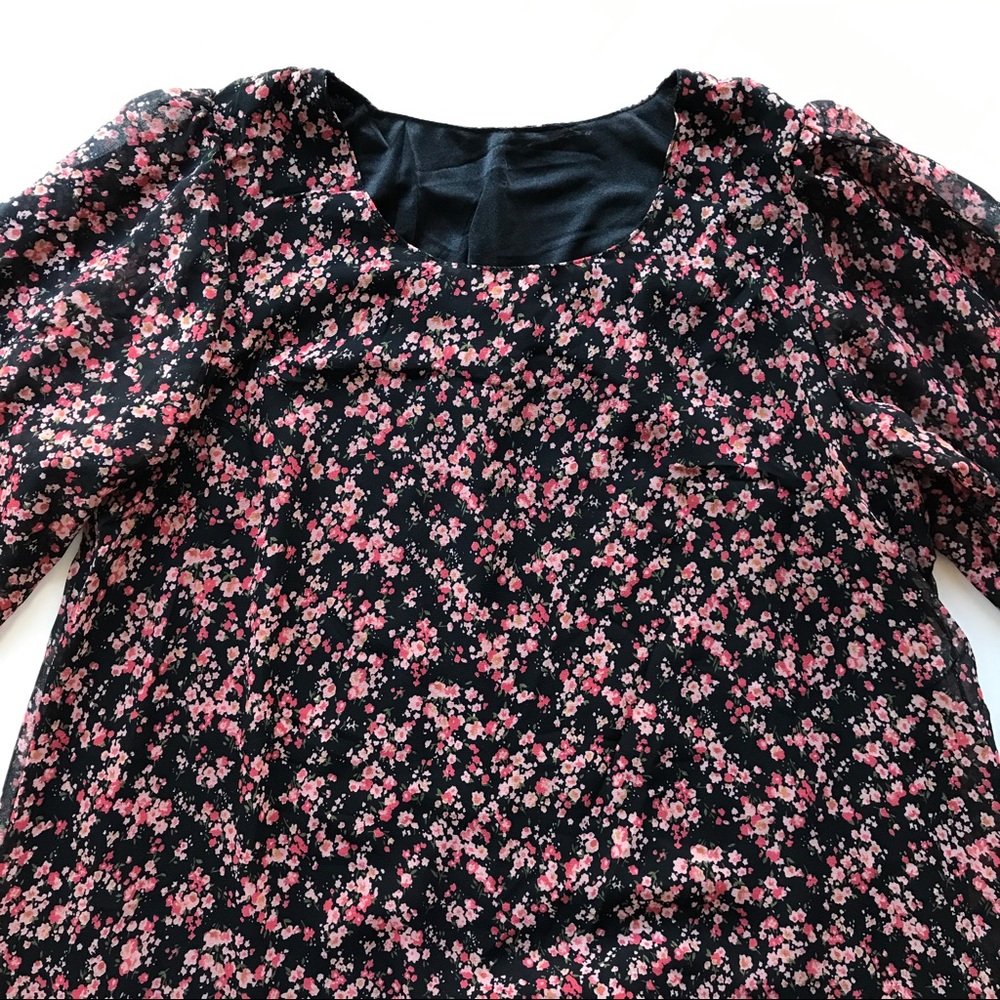 Floral Chiffon Boho Mini Dress - Picture 3 of 7