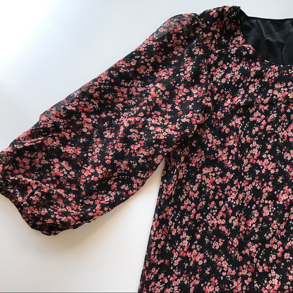 Floral Chiffon Boho Mini Dress - Picture 4 of 7