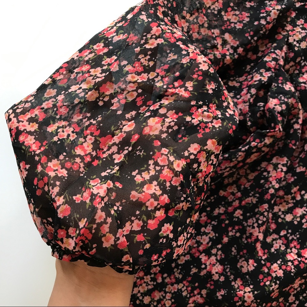 Floral Chiffon Boho Mini Dress - Picture 7 of 7