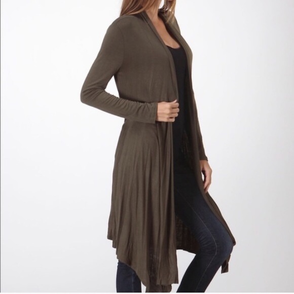 Lightweight Olive Duster With Ties New With Tags - Picture 2 of 3