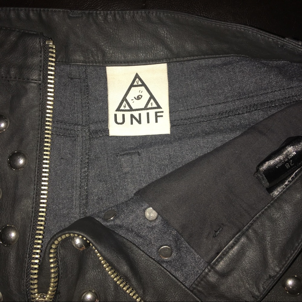 ❌SOLD❌Unif Vegan Leather High Waisted Shorts - Picture 4 of 6