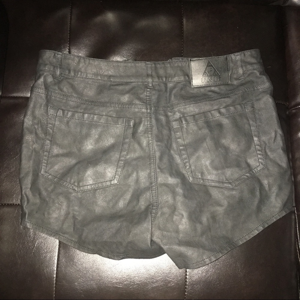 ❌SOLD❌Unif Vegan Leather High Waisted Shorts - Picture 6 of 6
