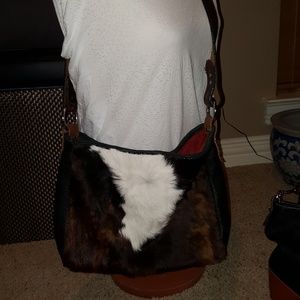 Hair on hide purse