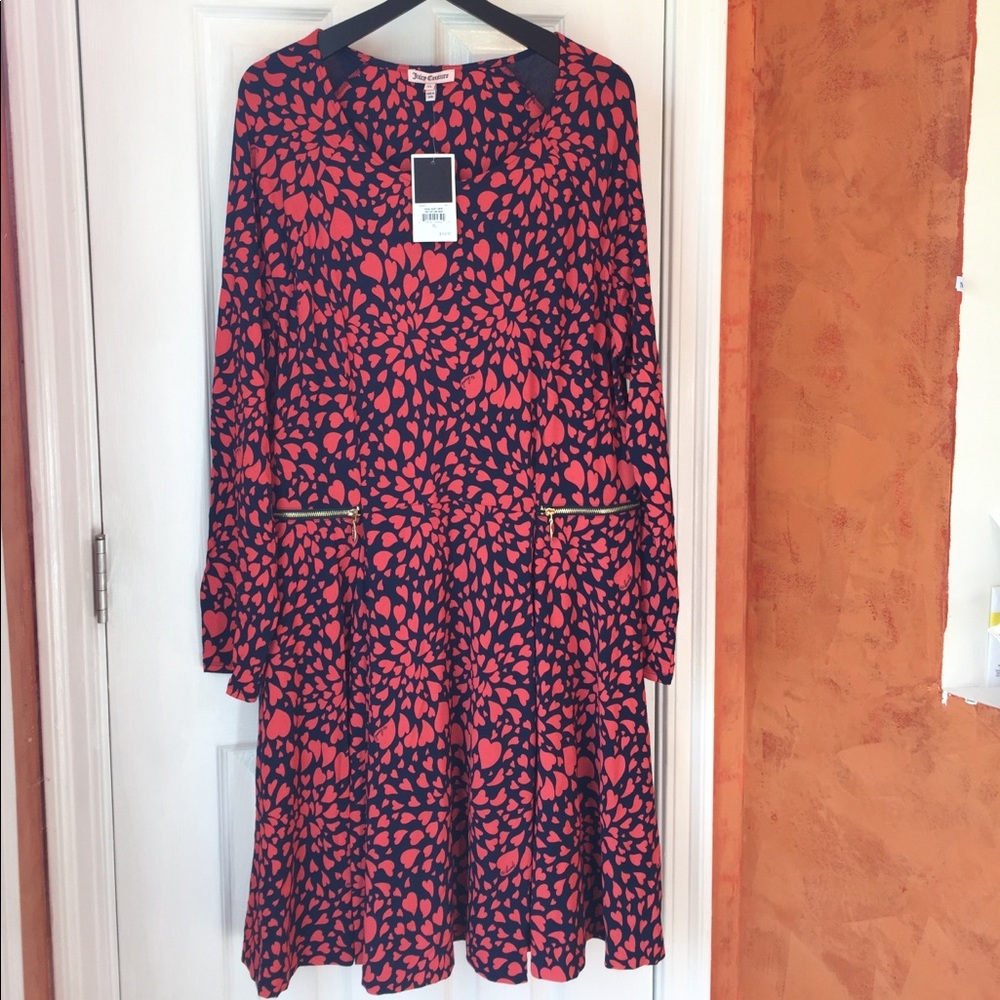 NWT Juicy Couture Jersey Heart Swirl Dress XL