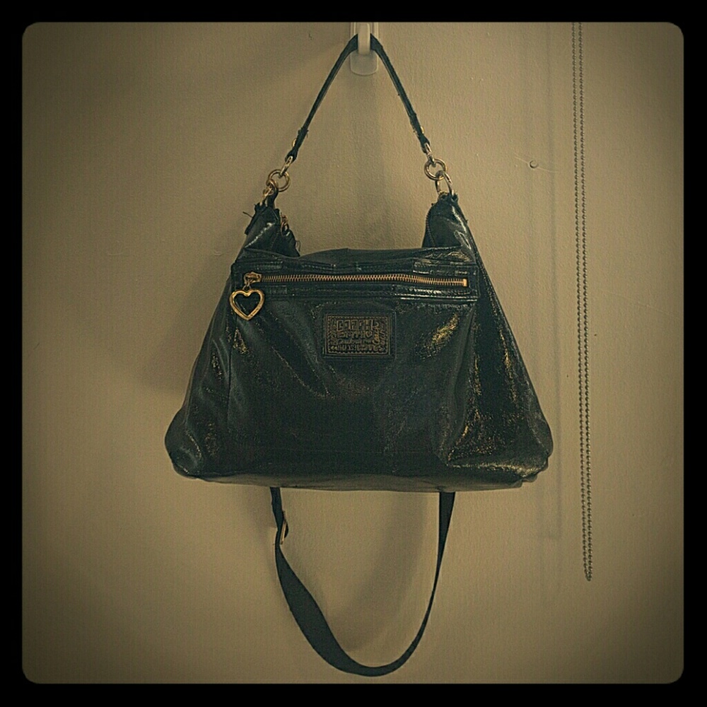 Goth Bike Bag Black Pleather Coach Crossbody
