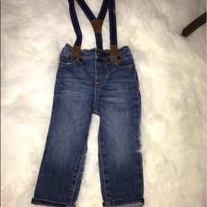 Baby jeans with suspenders