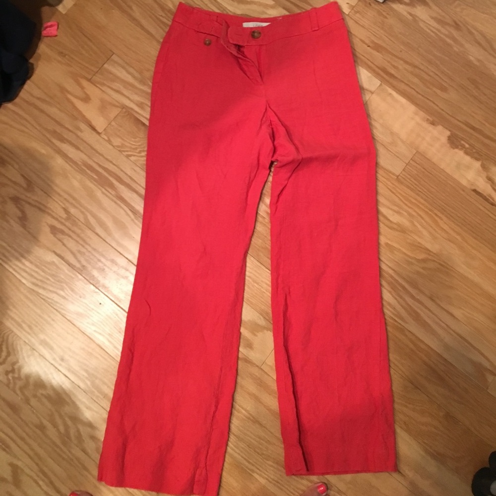 Loft linen red pants