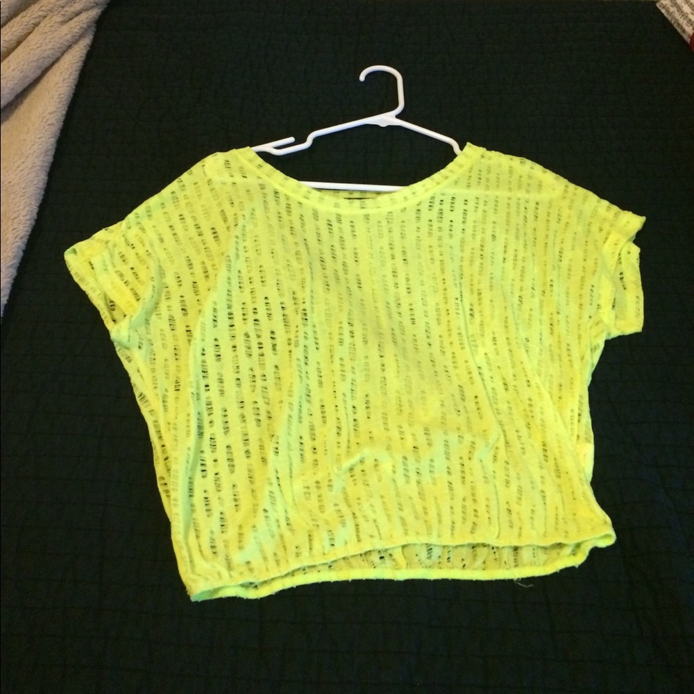 Neon Yellow Mesh Crop