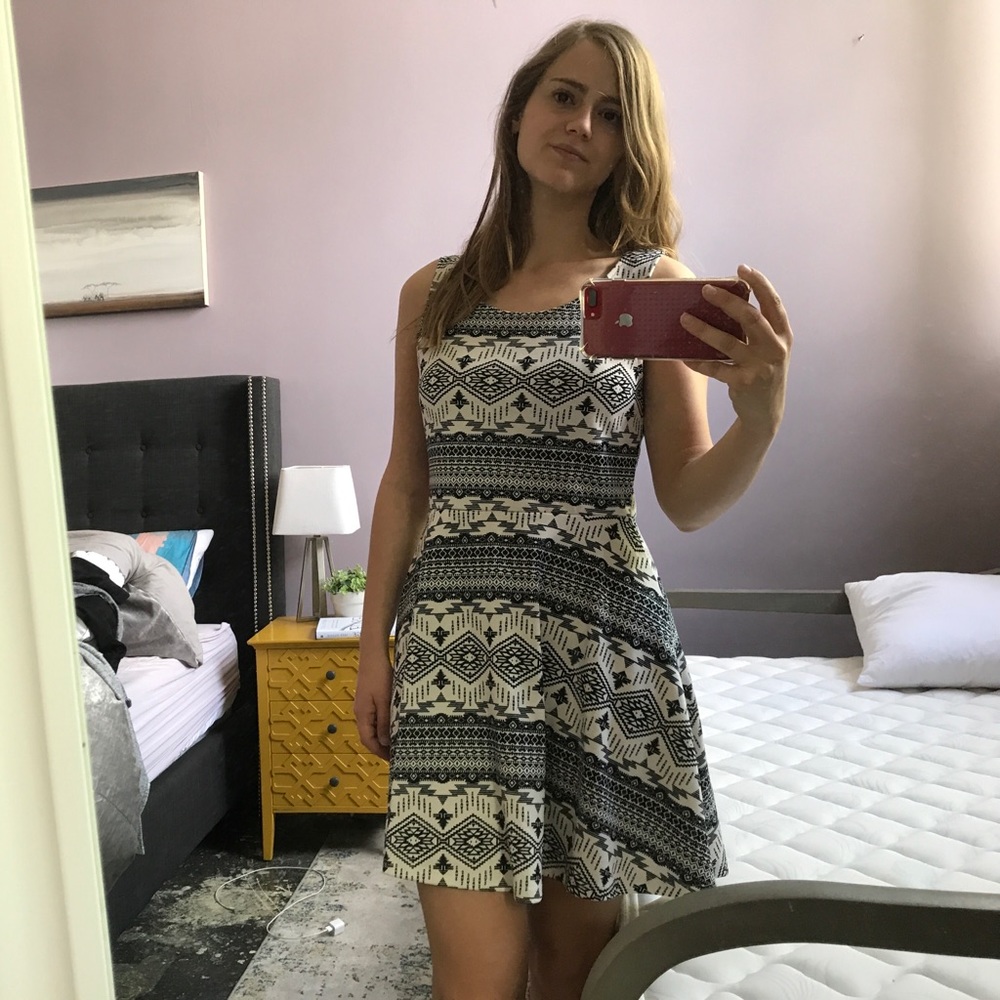 Tribal patterned sleeveless dress