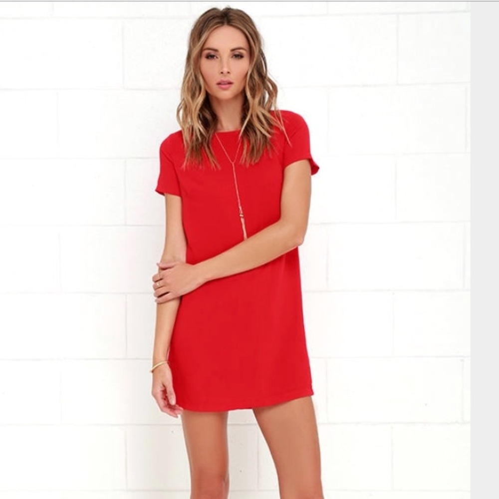 Lulu's Red Shift Dress