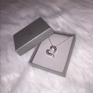 1/8 CT. Tilted Heart Pendant in 10K White Gold