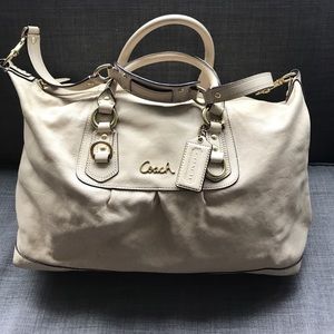 Cream Coach Handbag