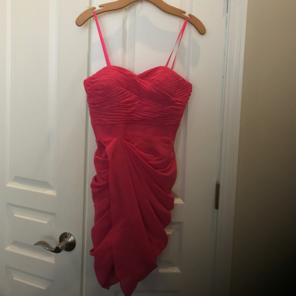 Cache bright pink strapless dress!