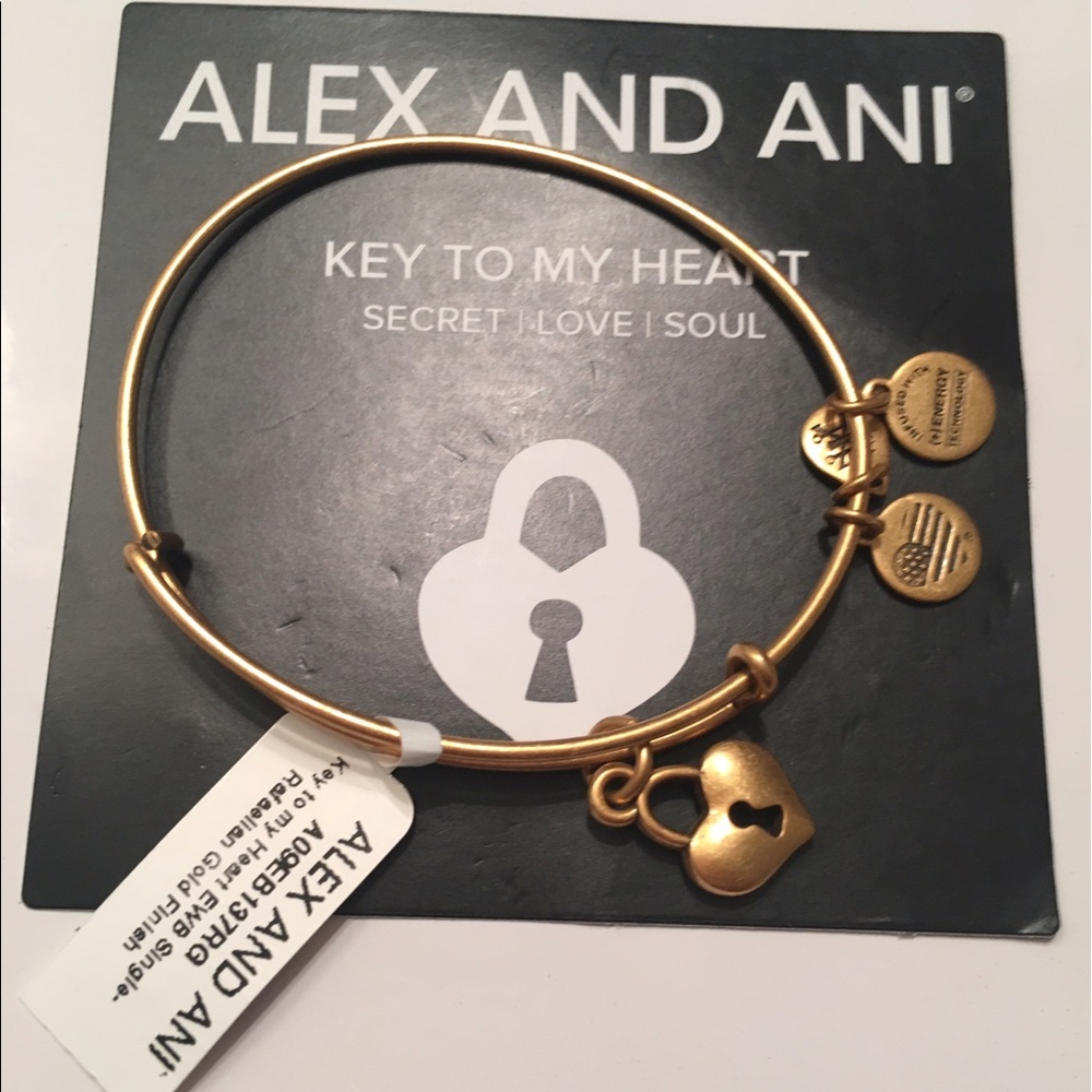 New Alex and Ani Key to My Heart Hold Bangle