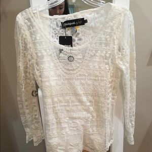Desigual white lace top