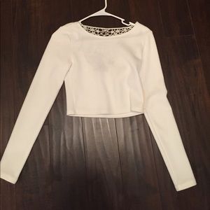 White crop top with back detail