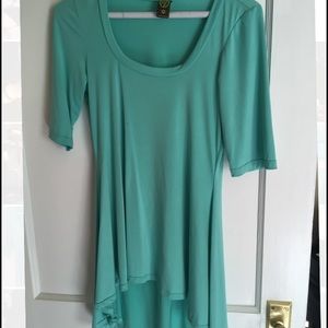 🆑Blue quarter sleeve stretchy top