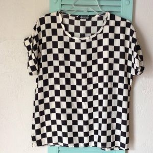 OASAP black and cream shirt