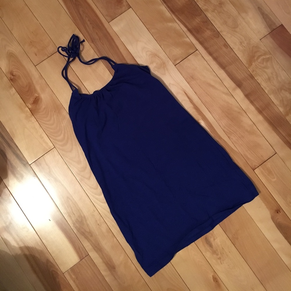 Blue halter dress