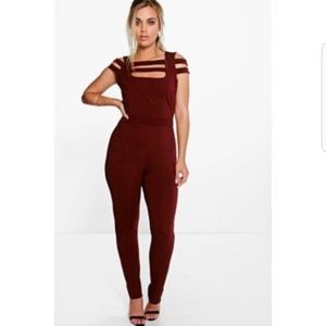 Boohoo Plus Strappy Jumpsuit